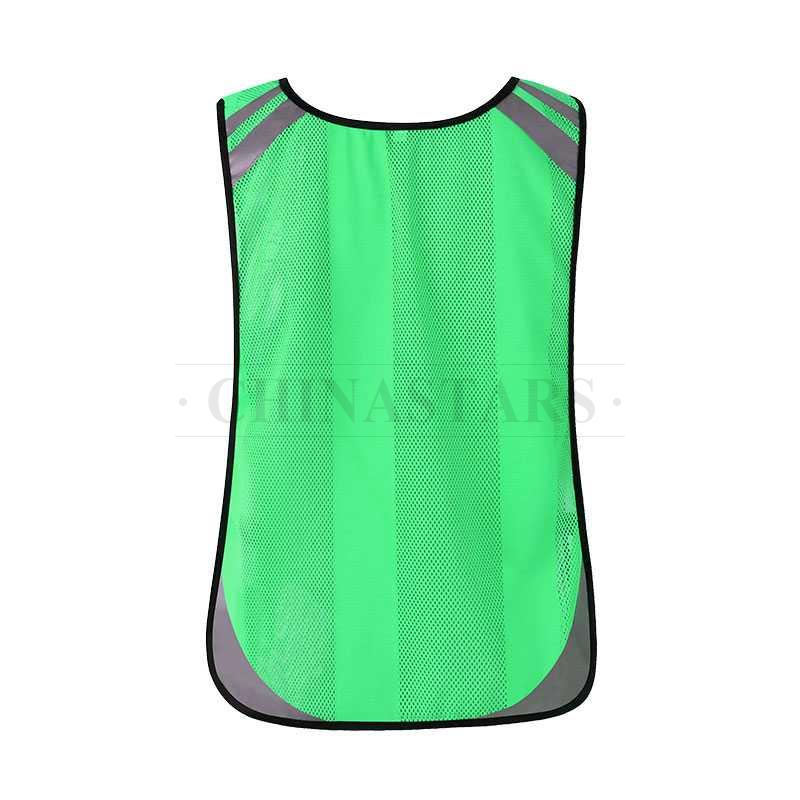 Tricot and mesh fabric safety vest