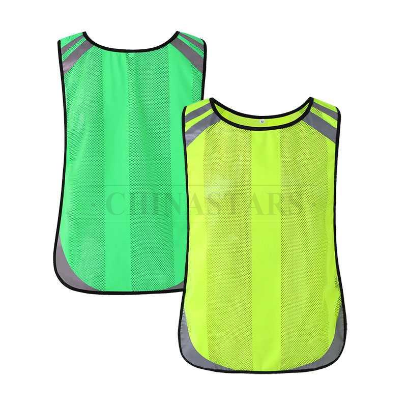 Tricot and mesh fabric safety vest