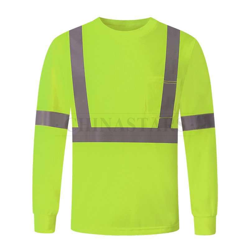 ANSI 107 & EN 20471 Class 2 high visibility long sleeve shirt