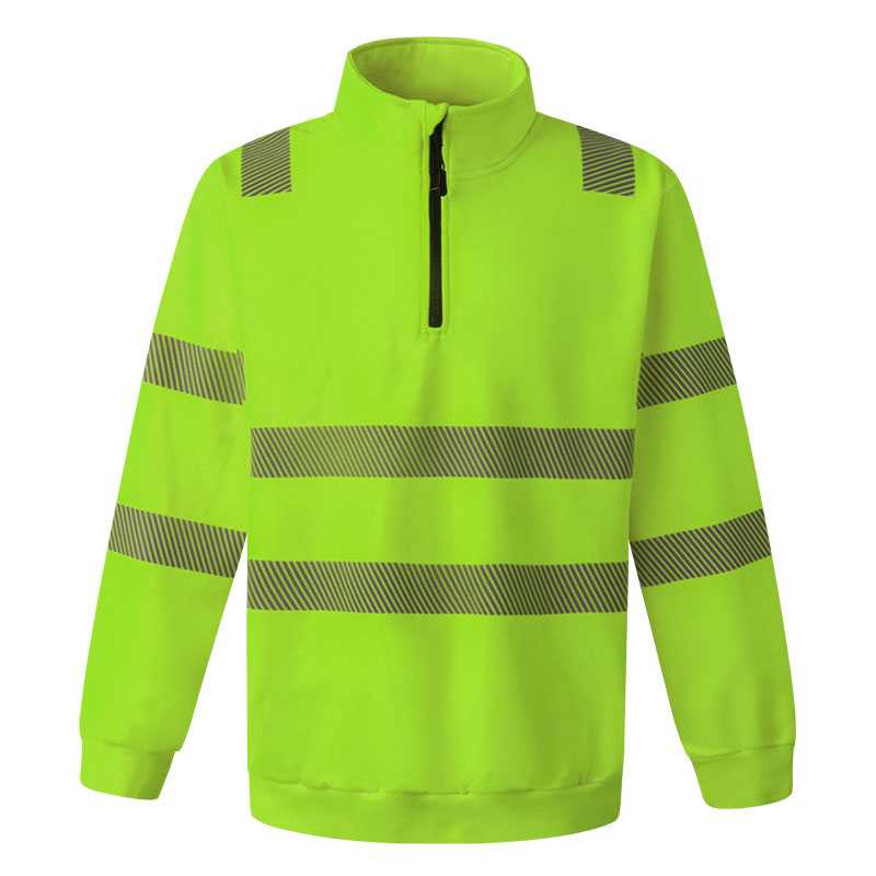 ANSI 107 & EN 20471 Classe 3 sweat-shirt haute visibilité à 1/4 zip