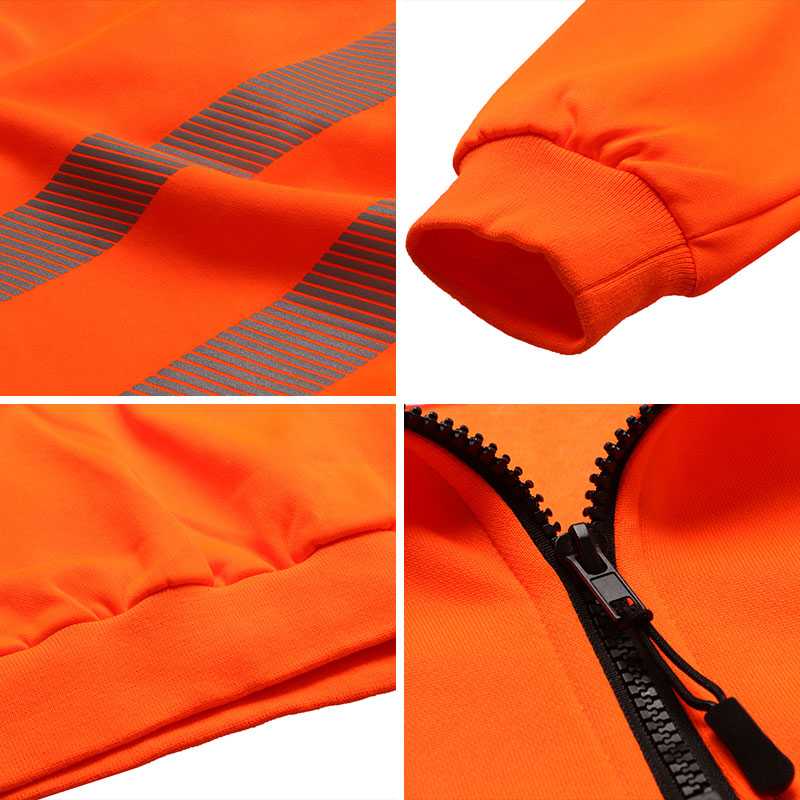 ANSI 107 & EN 20471 Classe 3 sweat-shirt haute visibilité à 1/4 zip