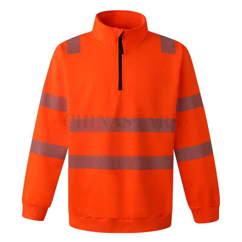 ANSI 107 & EN 20471 Class 3 hi-vis 1/4 zip pullover sweatshirt