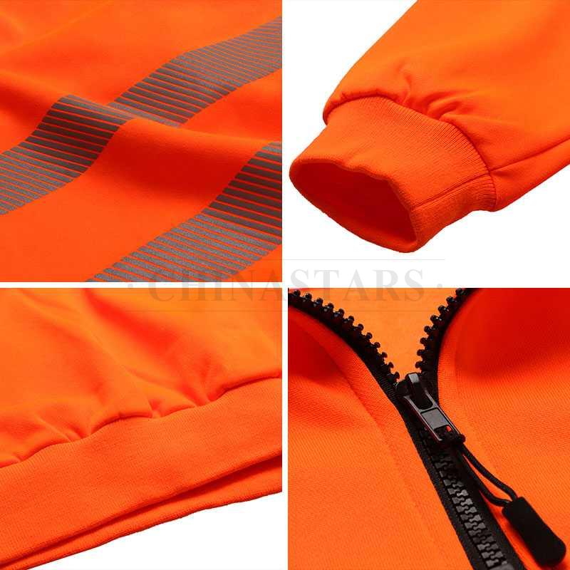 ANSI 107 & EN 20471 Class 3 hi-vis 1/4 zip pullover sweatshirt