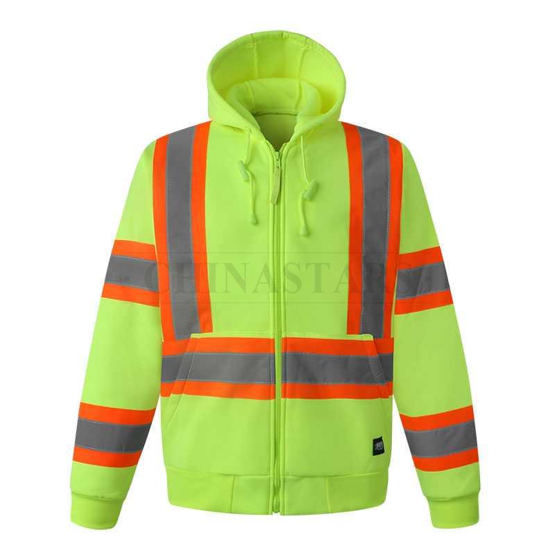 ANSI107 Class 3 reflective hooded sweatshirt