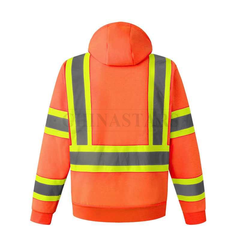 ANSI107 Class 3 reflective hooded sweatshirt