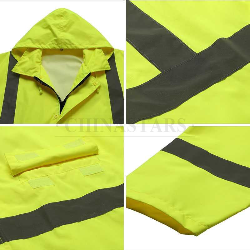 ANSI 107 & EN 20471 Class 3 reflective raincoat