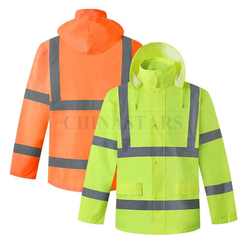 ANSI 107 & EN 20471 Class 3 reflective raincoat