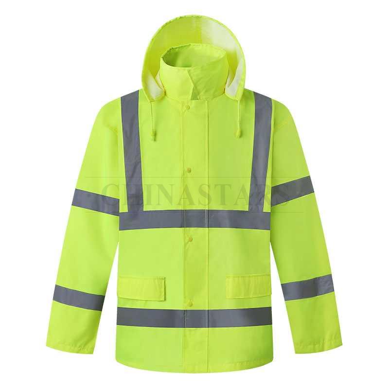 ANSI 107 & EN 20471 Class 3 reflective raincoat