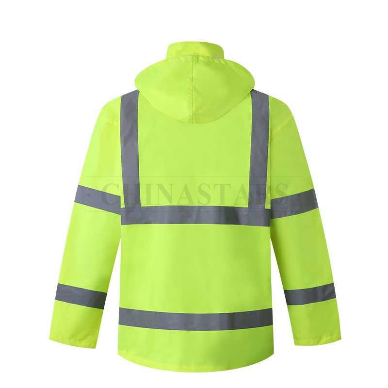 Jas hujan reflektif ANSI 107 & EN 20471 Kelas 3