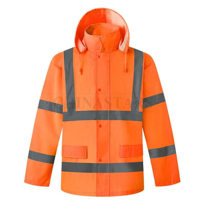 ANSI 107 & EN 20471 Class 3 reflective raincoat