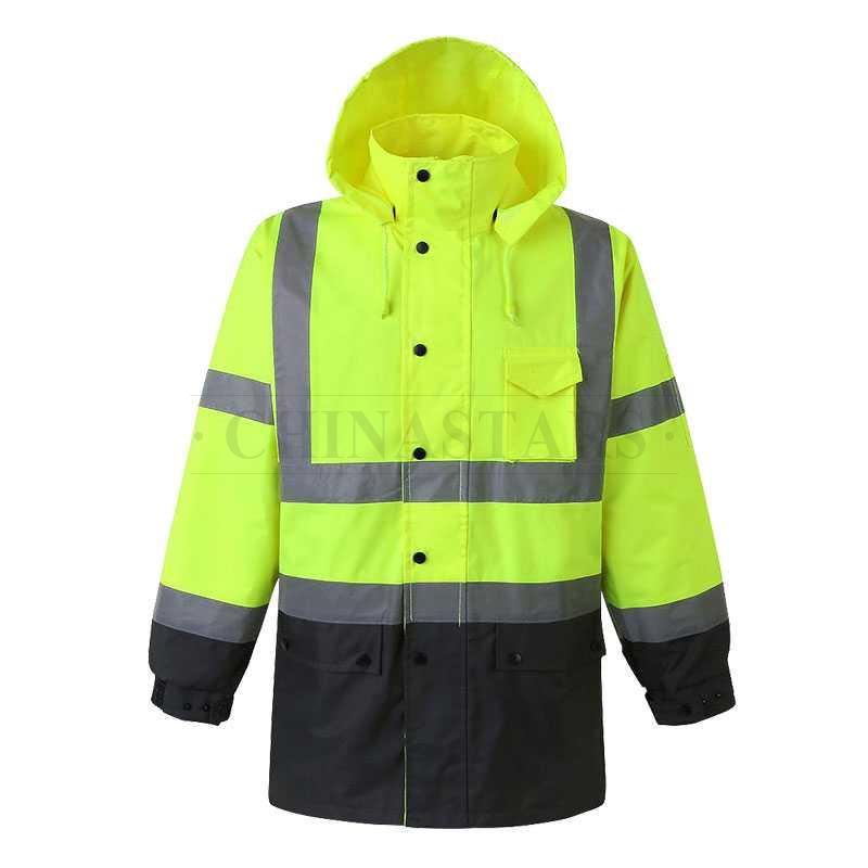 ANSI 107 y EN 20471 Ropa impermeable reflectante Clase 3