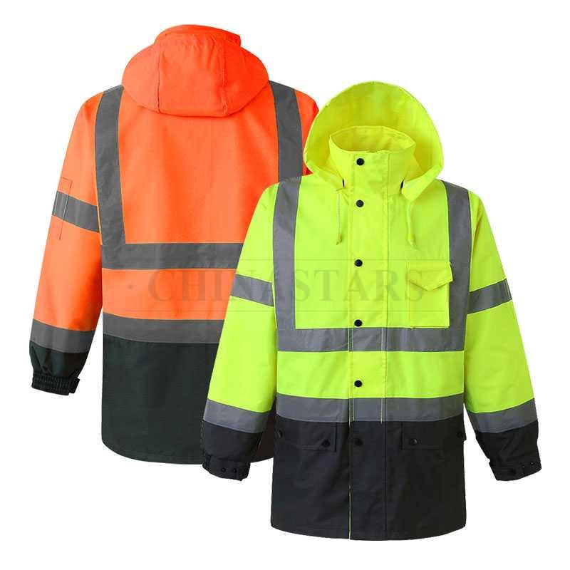 ANSI 107 y EN 20471 Ropa impermeable reflectante Clase 3