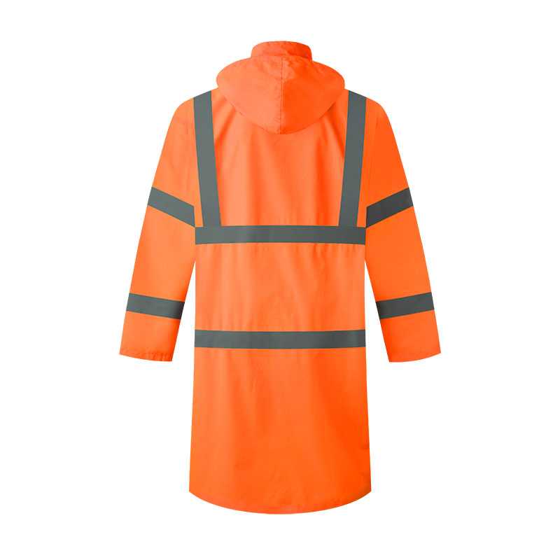 Imperméable réfléchissant ANSI 107 et EN 20471 classe 3 avec fermetures éclair et boutons-pression
