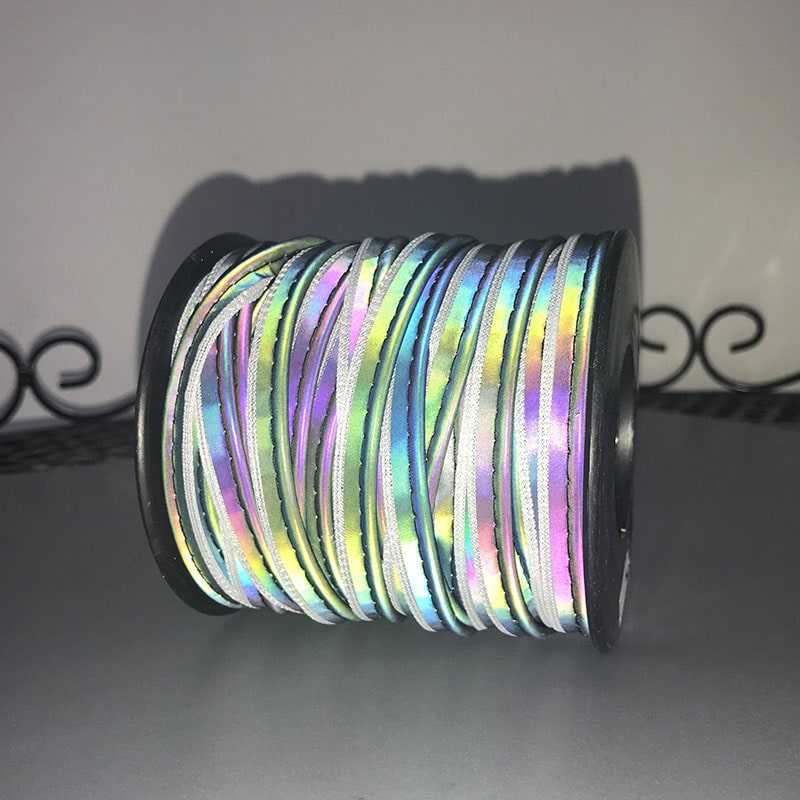 Iridescent reflective piping tape sew on for clothes