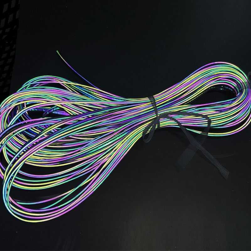 Iridescent rainbow reflective piping tape for clothes