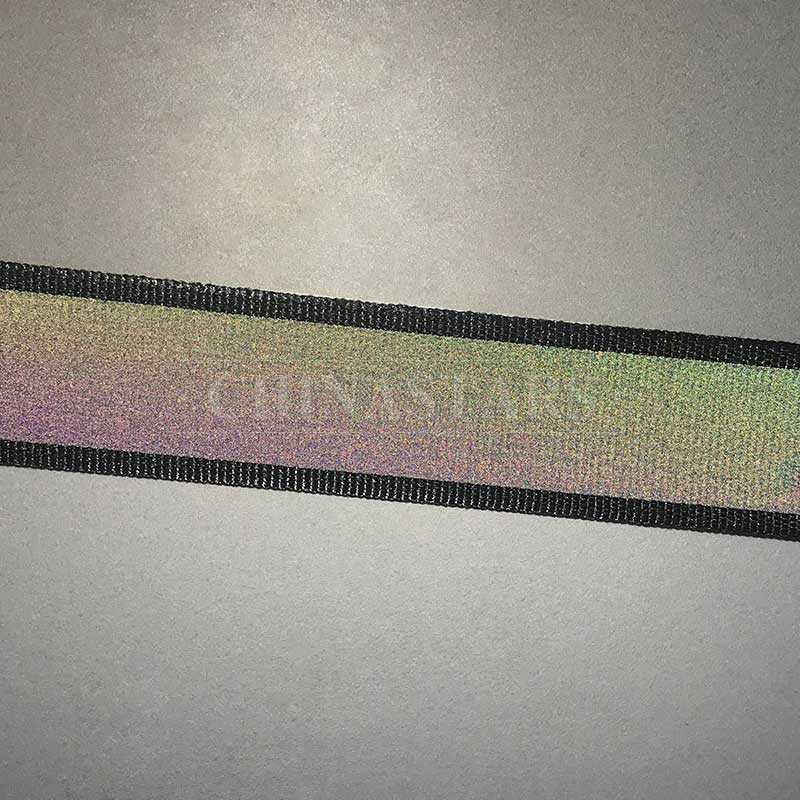 XCZ8003-A Rainbow color reflective ribbon tape for clothing 