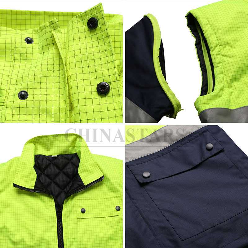 4-in-1 waterproof safety reflective jacket