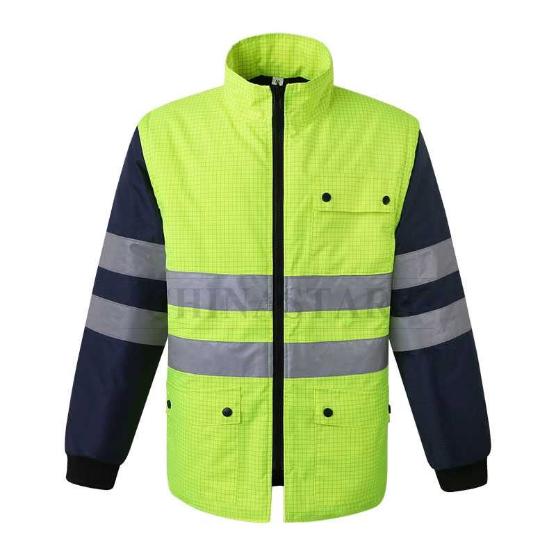 4-in-1 waterproof safety reflective jacket