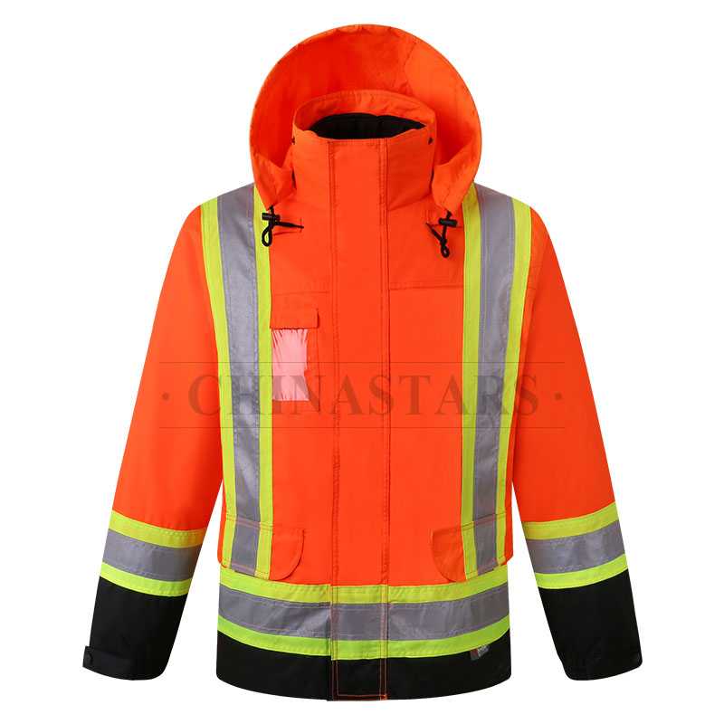 Chaqueta reflectante de seguridad 4 en 1 de alta visibilidad con espalda X