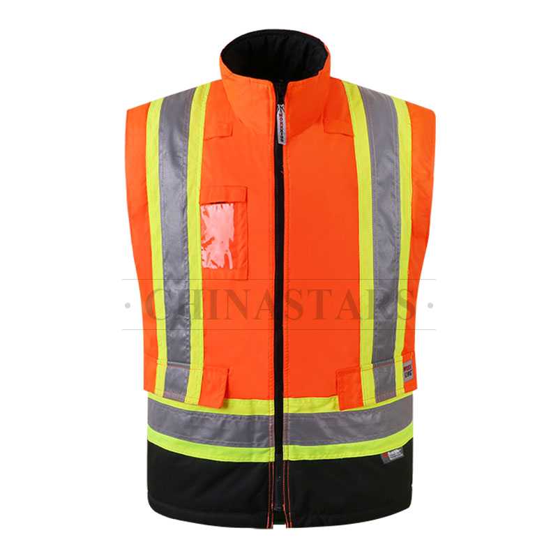 Chaqueta reflectante de seguridad 4 en 1 de alta visibilidad con espalda X