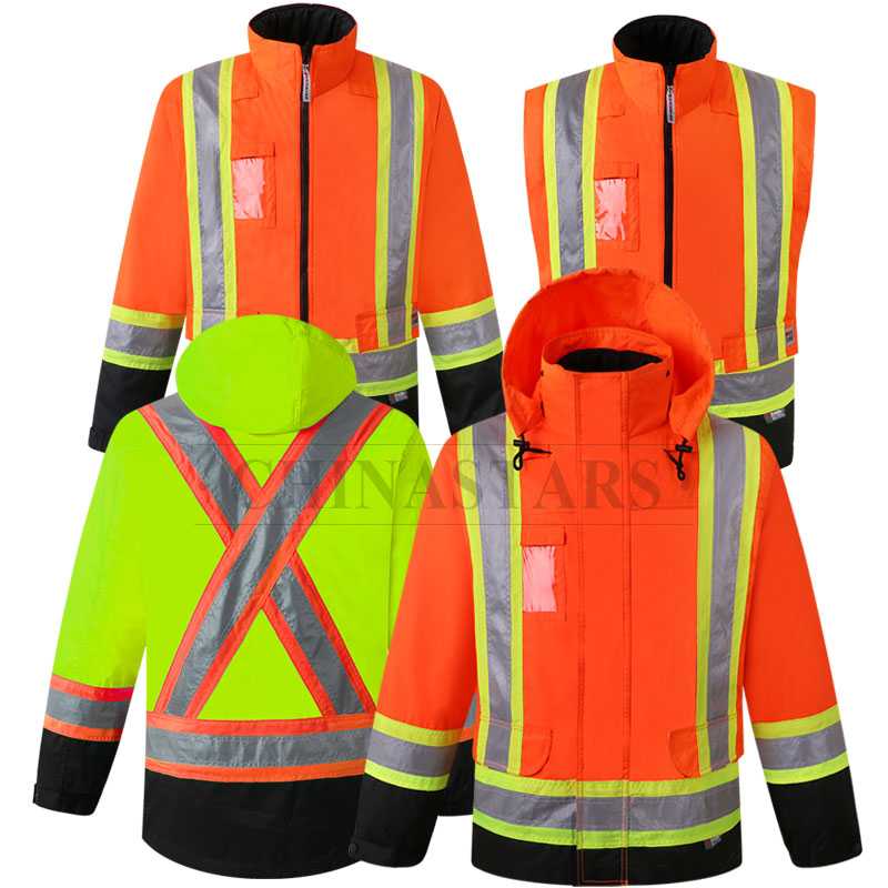 Jaqueta refletiva de segurança X back hi-vis 4 em 1