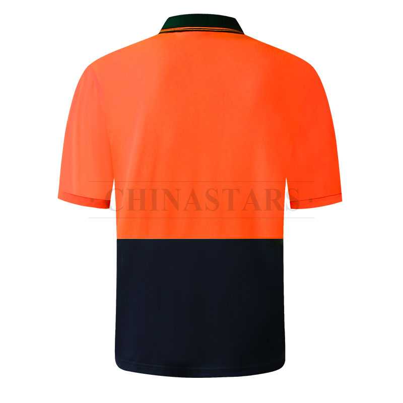 Hi vis two tone safety short sleeve polo shirt 