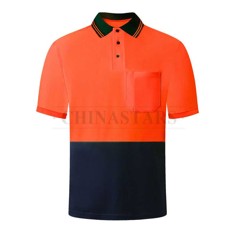 Hi vis two tone safety short sleeve polo shirt 