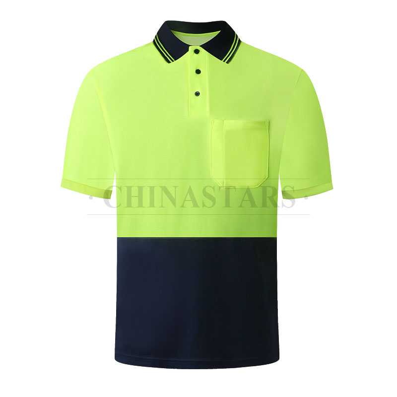 Hi vis two tone safety short sleeve polo shirt 