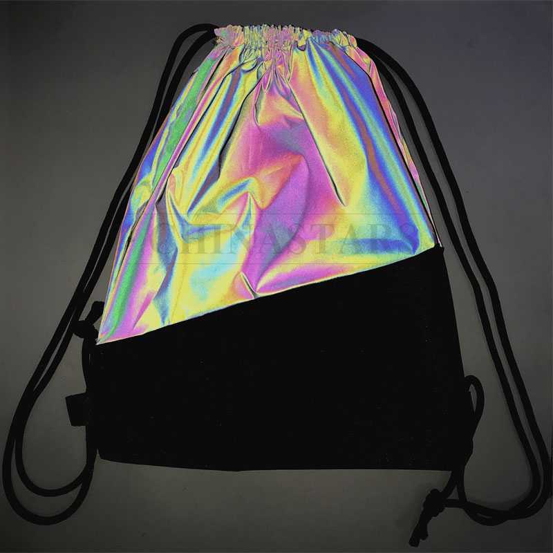 Rainbow Reflective Drawstring Backpack