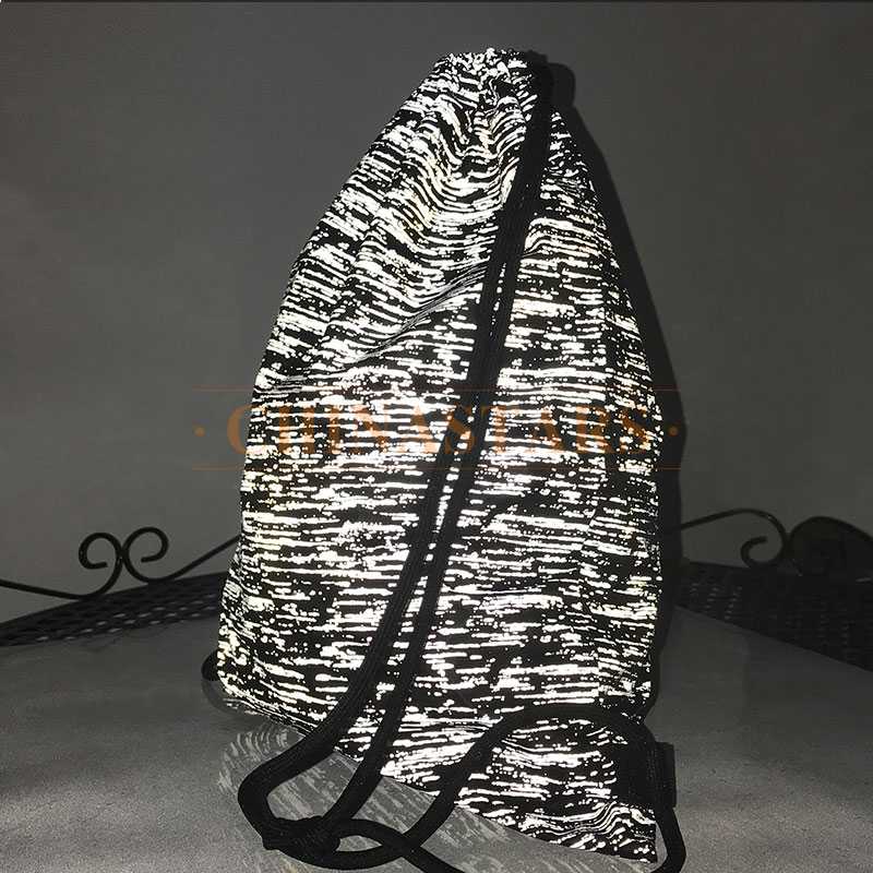 Custom Reflective Pattern Printing Drawstring Backpack