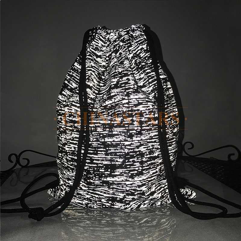 Mochila con cordón con estampado de patrón reflectante personalizado