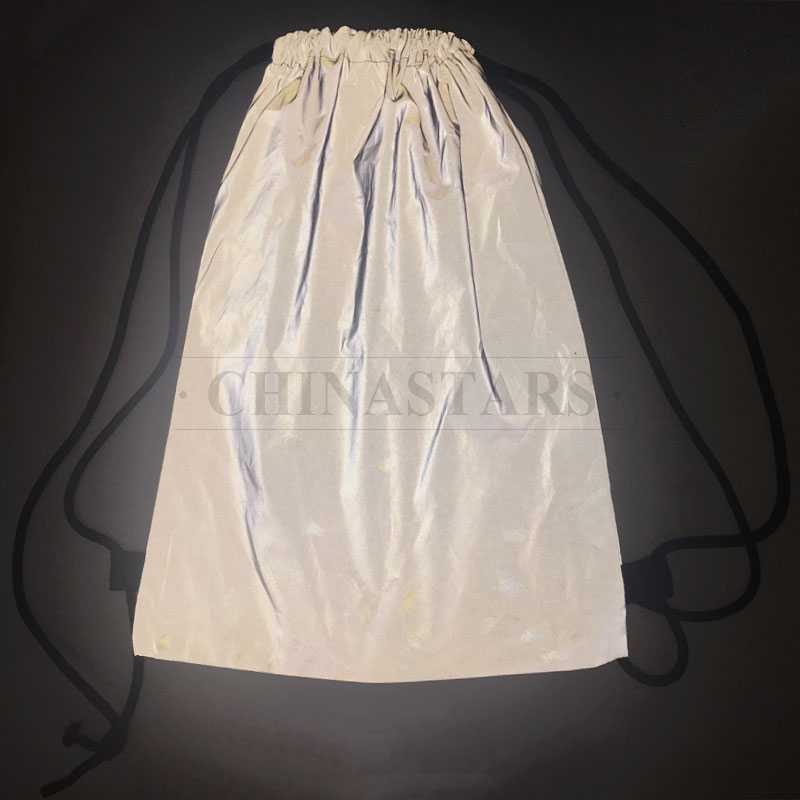 Silver Grey Reflective polyester Drawstring Sports bag