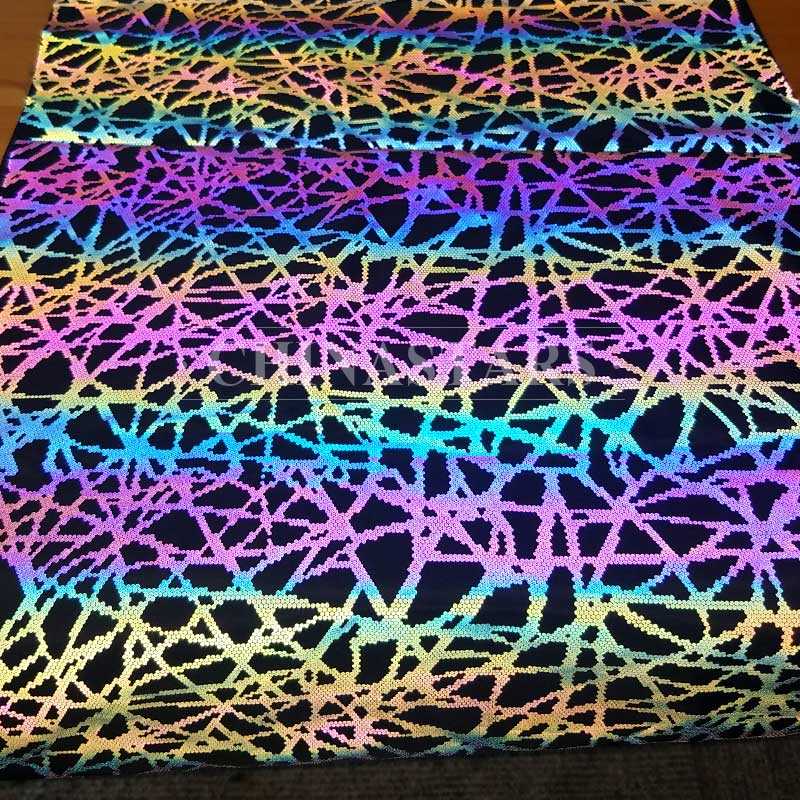 reflective rainbow iridescent printing fabric 