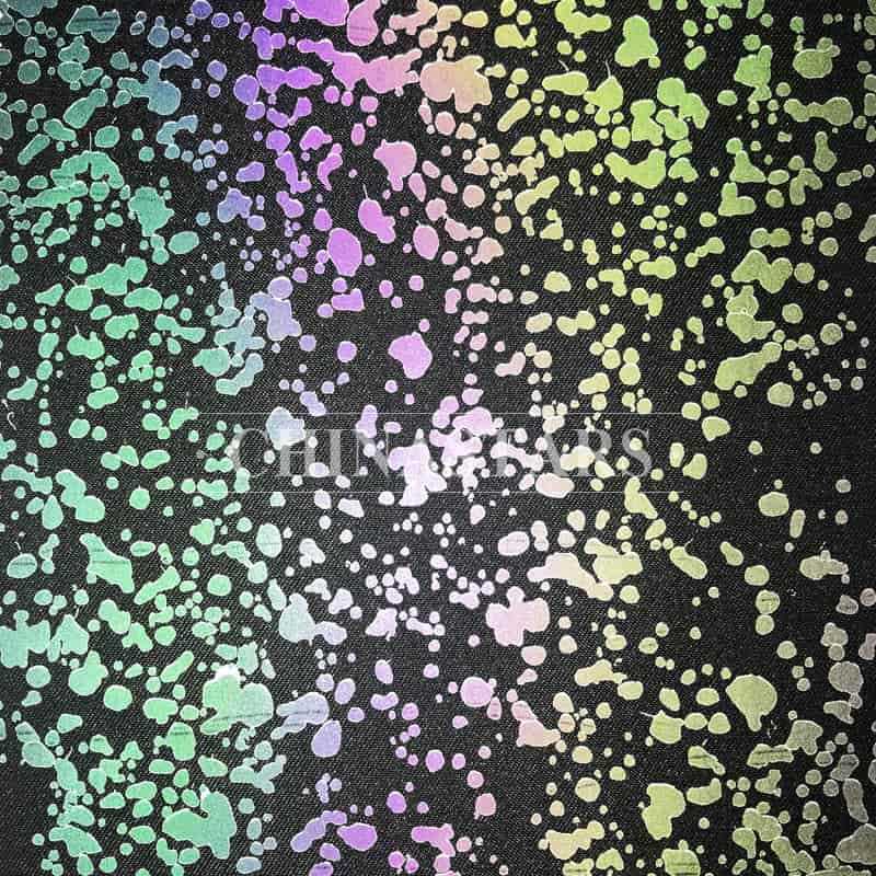 Irregular dots iridescent rainbow printing reflective fabric