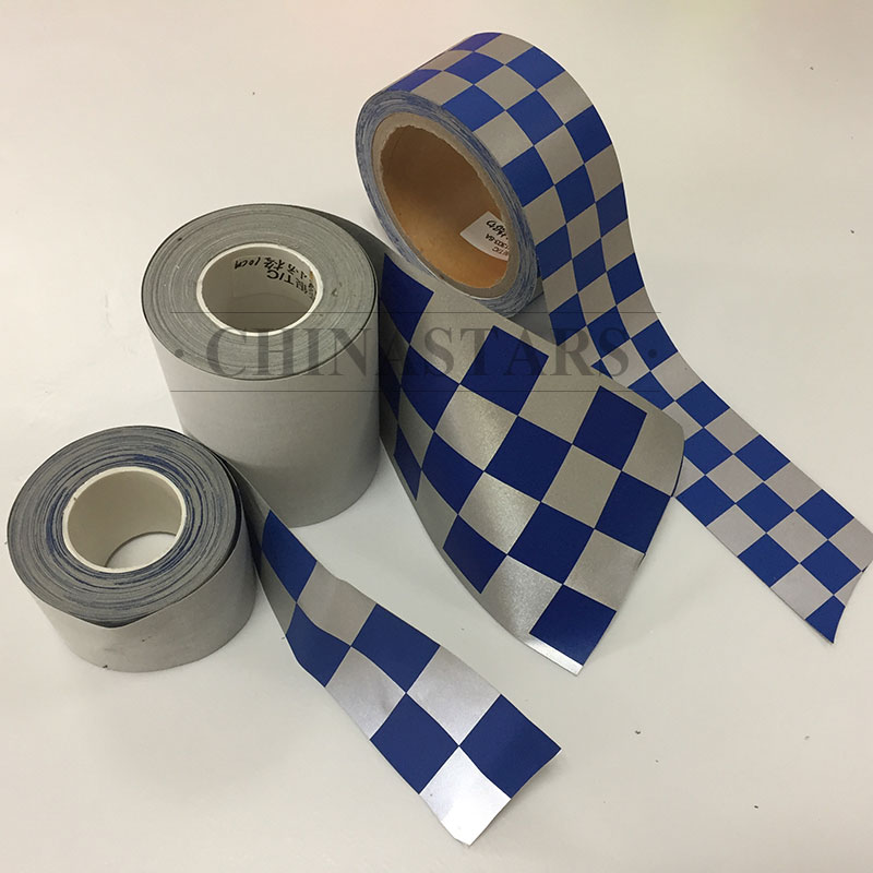 Warning checkered reflective tape for clothing