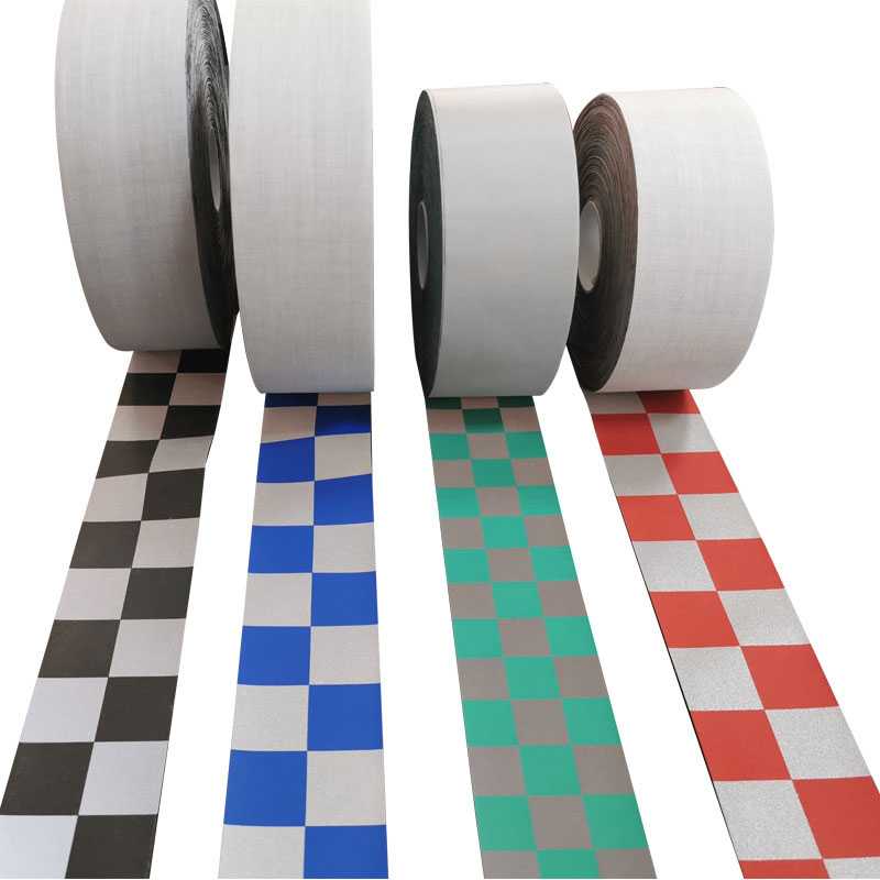 Warning checkered reflective tape for clothing