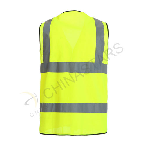 Gilet rifrangente giallo ad alta visibilità con tasche