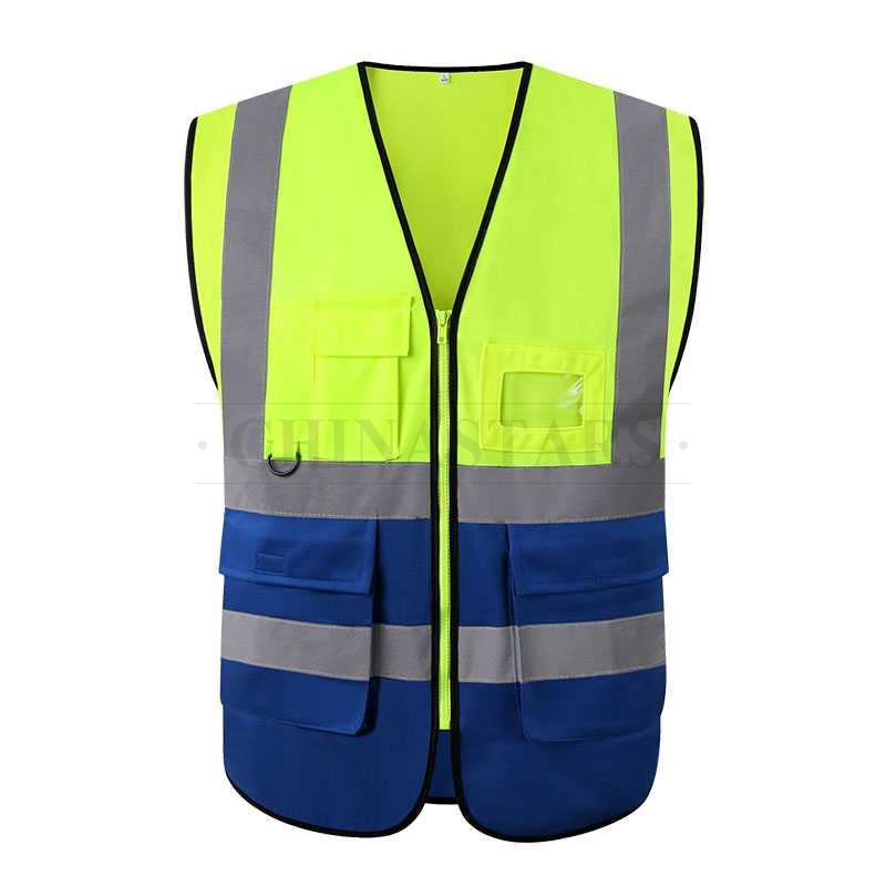 Dual color safety vest with pockets