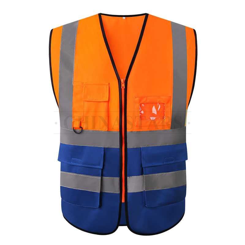 Dual color safety vest with pockets