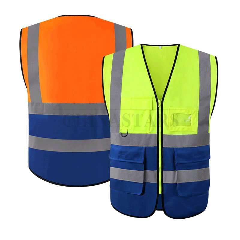 Dual color safety vest with pockets