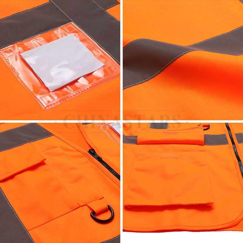 Dual color safety vest with pockets