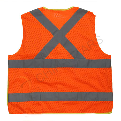 Hi viz 메쉬 포켓이 있는 안전 조끼