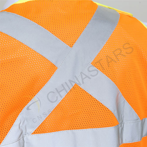 Hi viz 메쉬 포켓이 있는 안전 조끼
