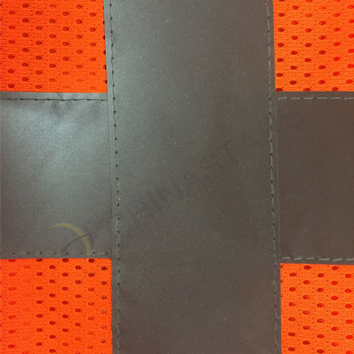 EN ISO 20471 orange safety vest with mesh fabric