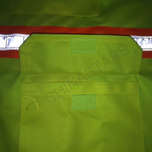 Yellow mesh safety vest with prismatic tape