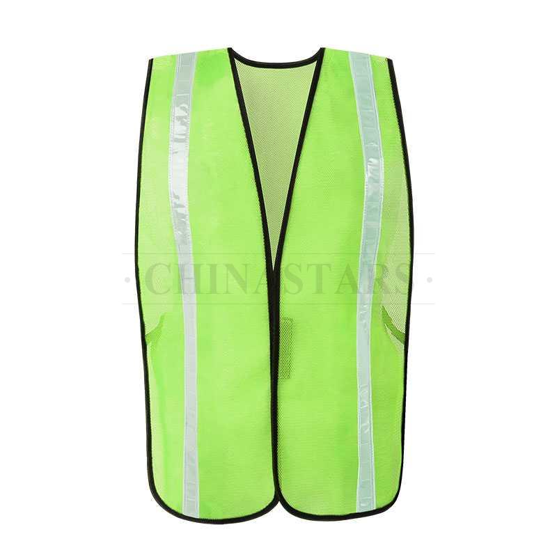 Mesh reflective safety vest with hook and loop closure