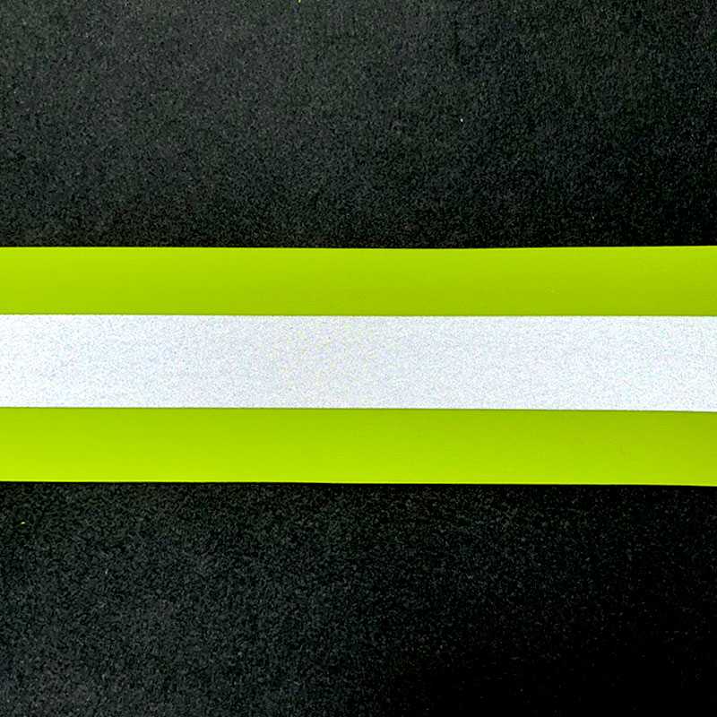 Flame retardant reflective tape yellow-silver-yellow