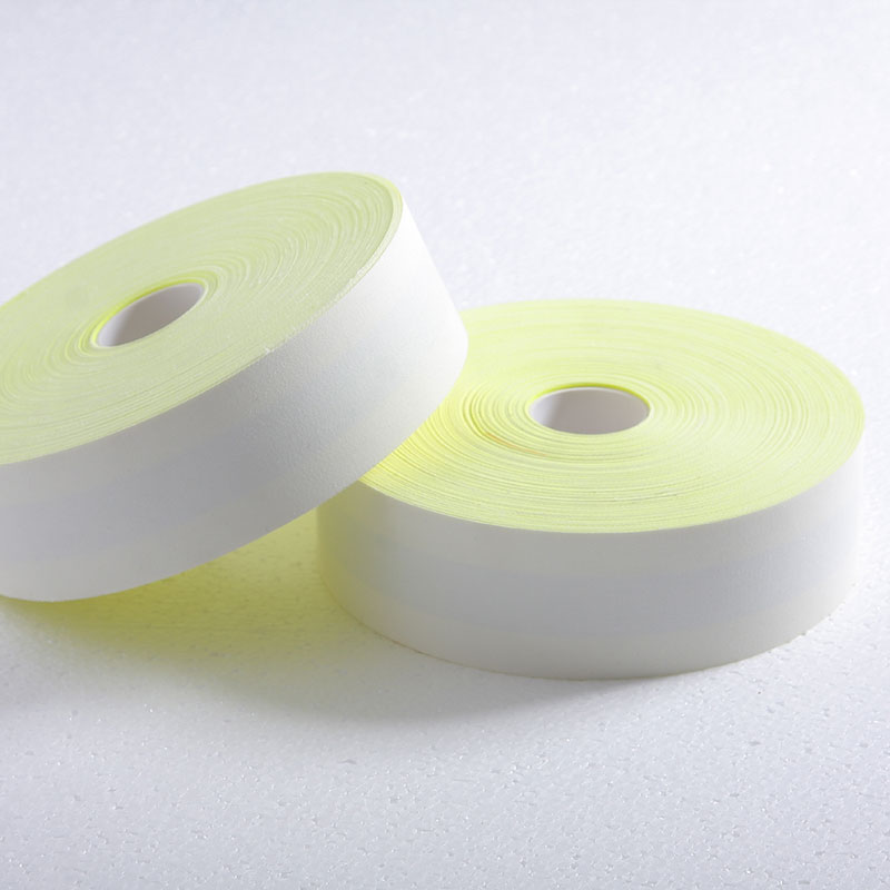 Flame retardant reflective tape yellow-silver-yellow