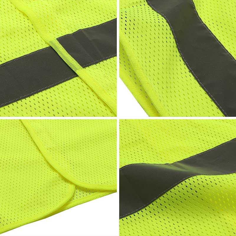 Gilet de sécurité en maille jaune fluo avec bande réfléchissante