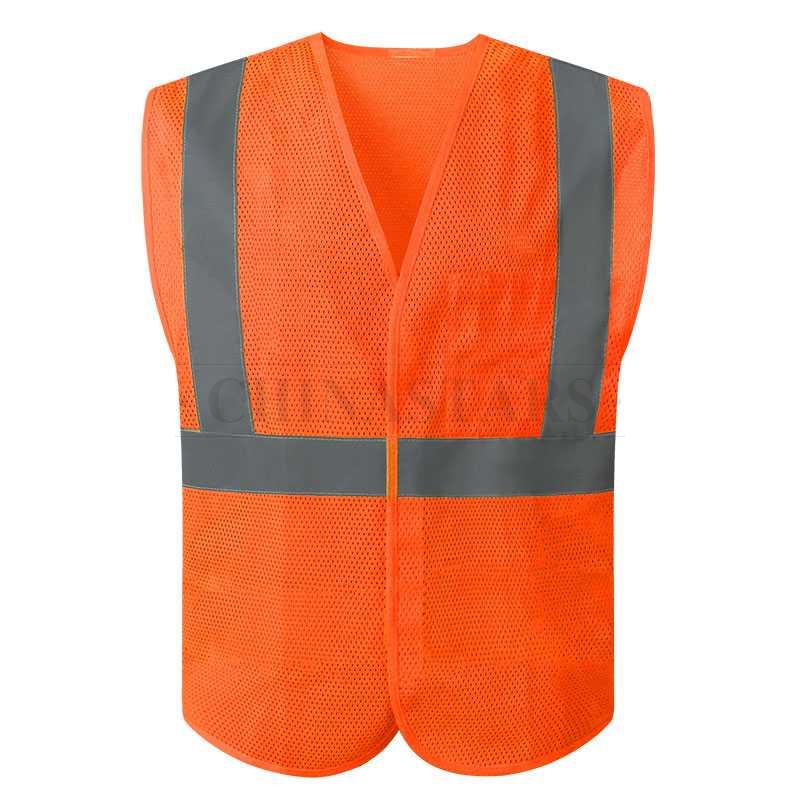 Gilet di sicurezza in rete giallo fluorescente con nastro riflettente